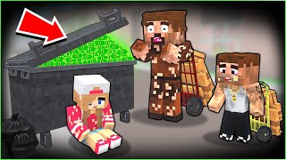 THE POOR AND HIS FAMILY BECAME RICH BY COLLECTING CARDBOARD!   Minecraft