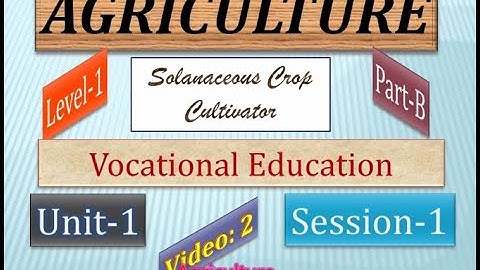 Agriculture Level-1 Part-B Unit-1 Session-1: Introduction to Horticulture  Video-2