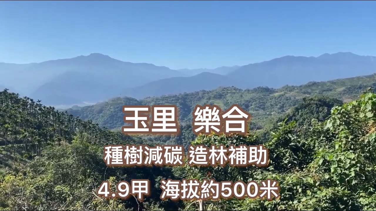 這裡有免費的空調，可看見玉山群峰4.9甲農地，海拔約500米，種樹減碳｜造林補助｜售800萬，近安通越嶺入口｜玉里安通｜專線：0952-686-970盧榮昌