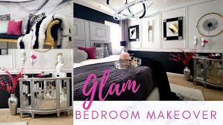 EXTREME GLAM LUXE Master Bedroom MAKEOVER 🖤🤍💗💛 | ON A BUDGET 🥰