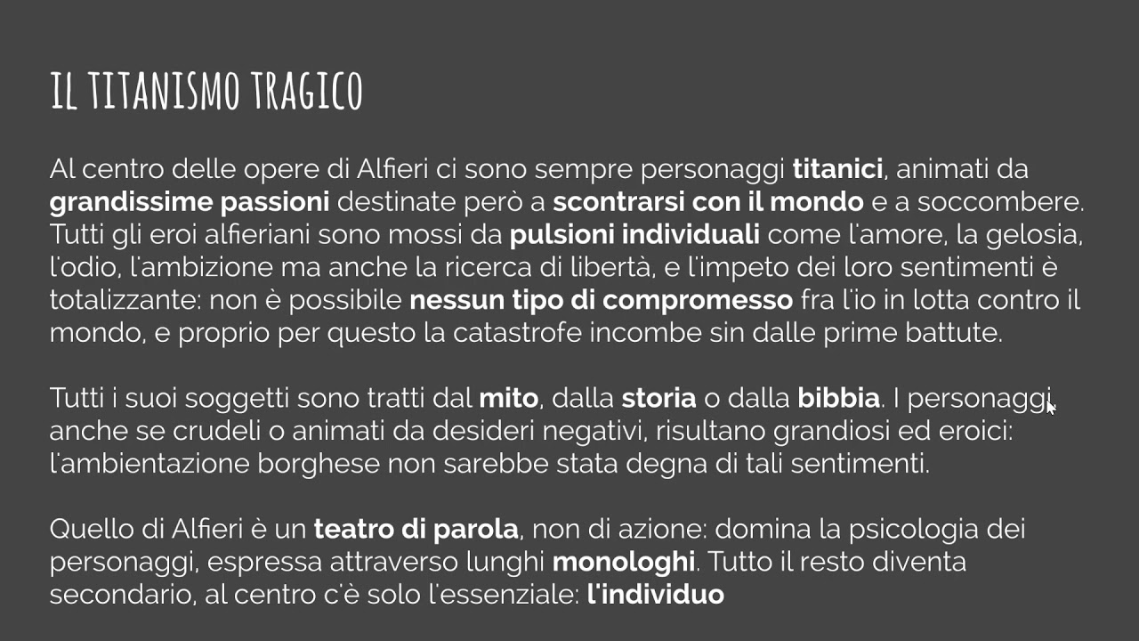 Letteratura: Alfieri e la tragedia