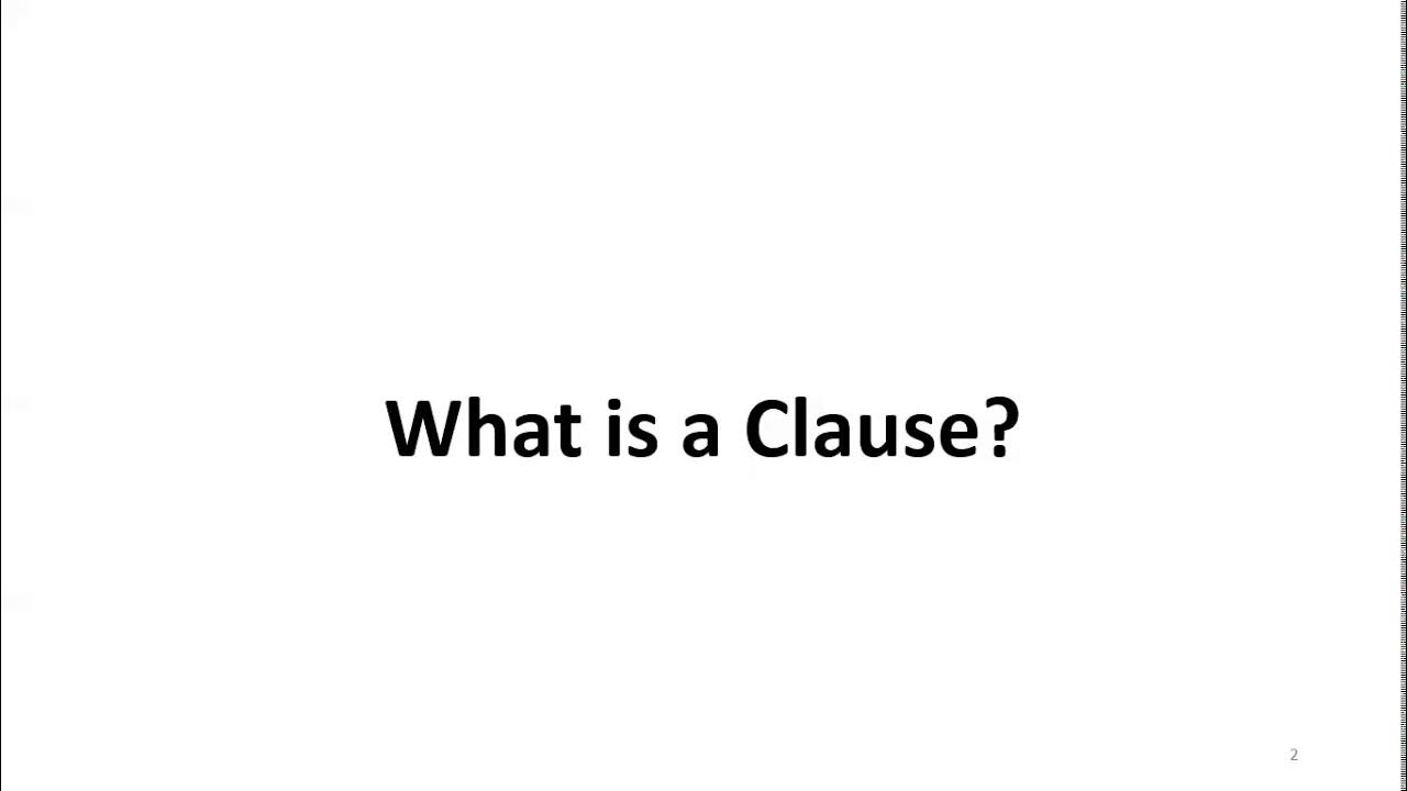 What is a clause? YouTube