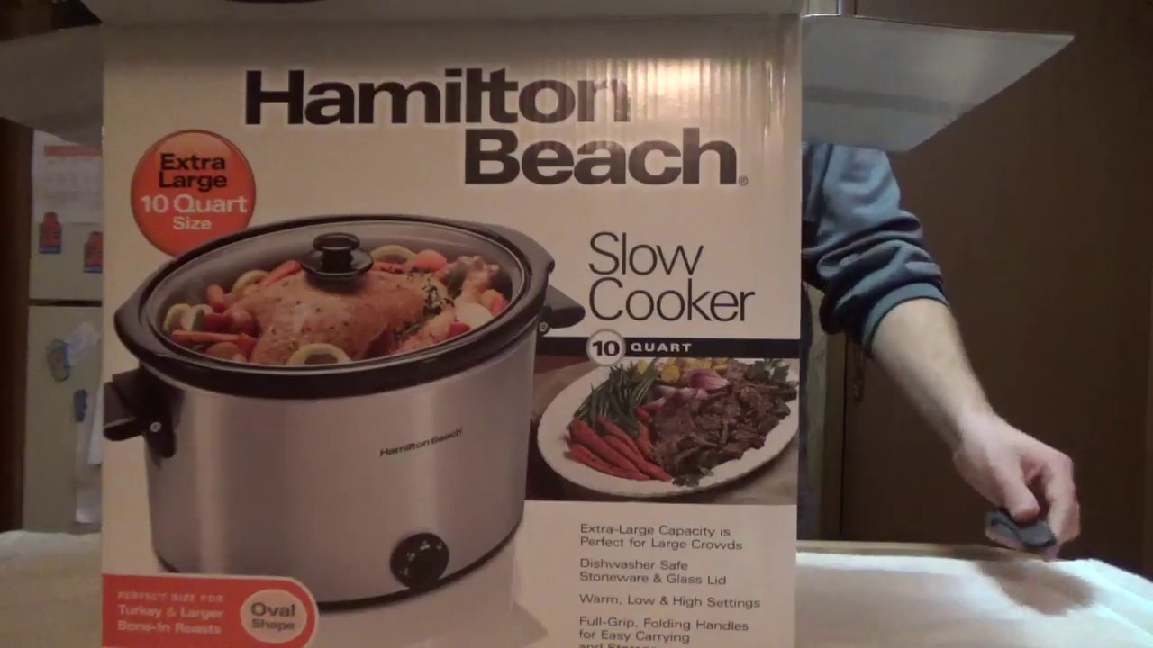 Hamilton Beach 33195 Extra-Large Stay or Go Slow Cooker, 10 Quart Capacity,  Black 