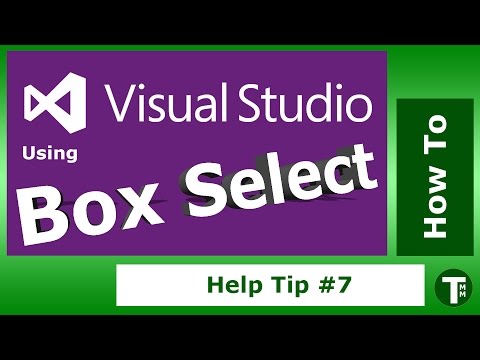 Visual Studio 2013 Tip 7 : How to use Column Mode for Box Selections, Rectangular text edit select