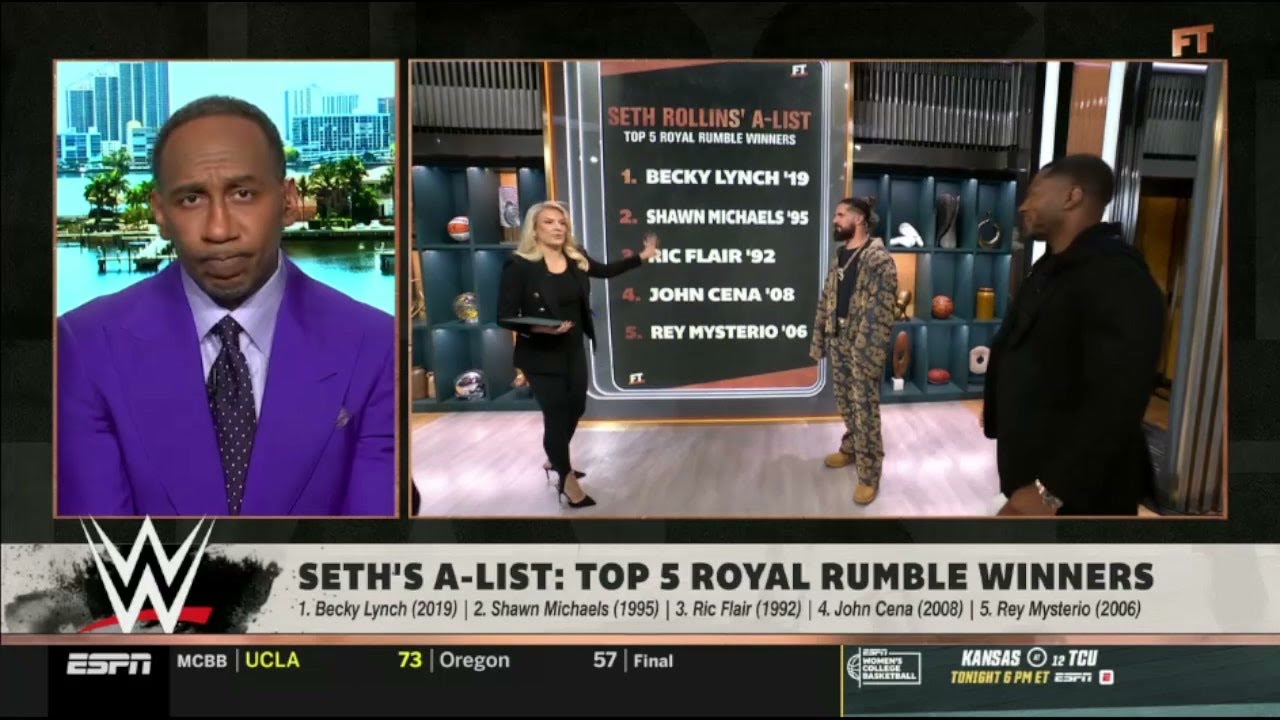 FIRST TAKE | Stephen A. take on Seth Rollin's A-List: Top 5 royal rumble winners #1.Lynch #2.Cena..?