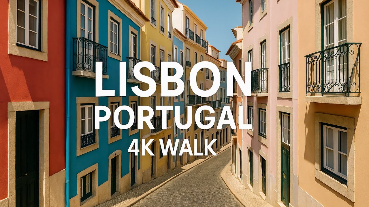 Walking Tour Lisbon Portugal | Bright Summer Day in the City Center 4K