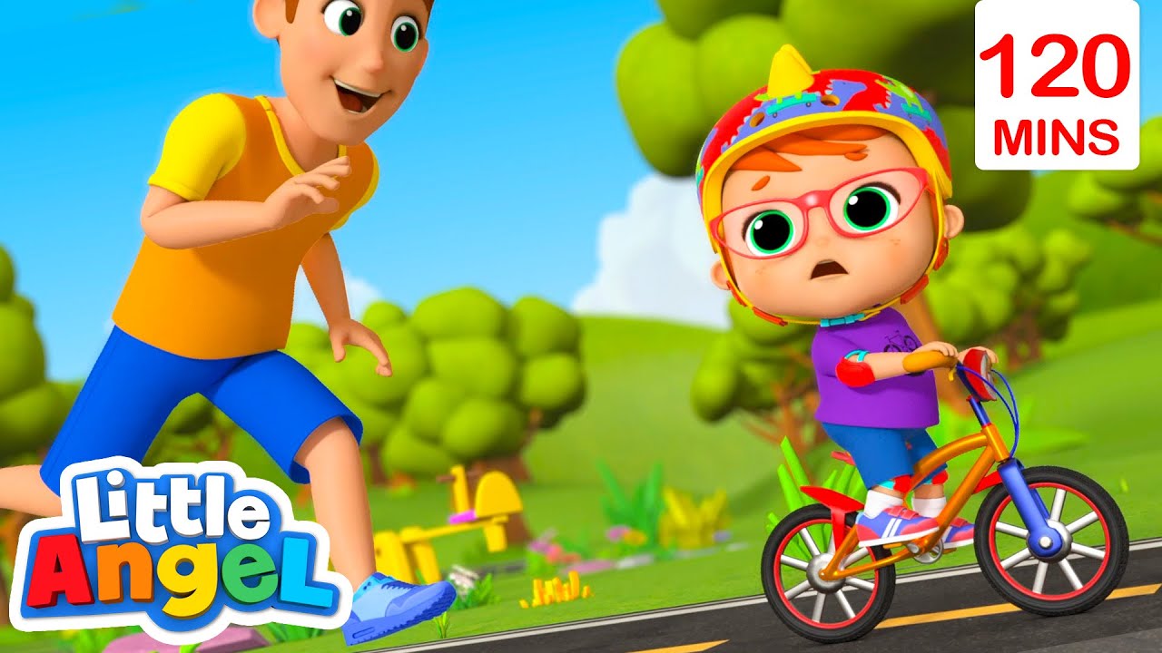 Learn To Ride A Bike Little Angel 🚌Wheels on the BUS Songs! 🚌Nursery Rhymes for Kids YouTube