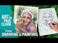A Portrait from Drawing to Painting - an Indian Woman