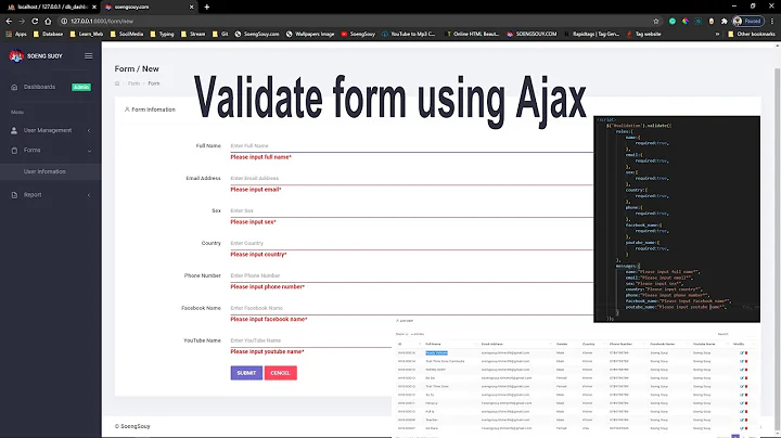 jQuery Form Validation before Ajax submit | Laravel