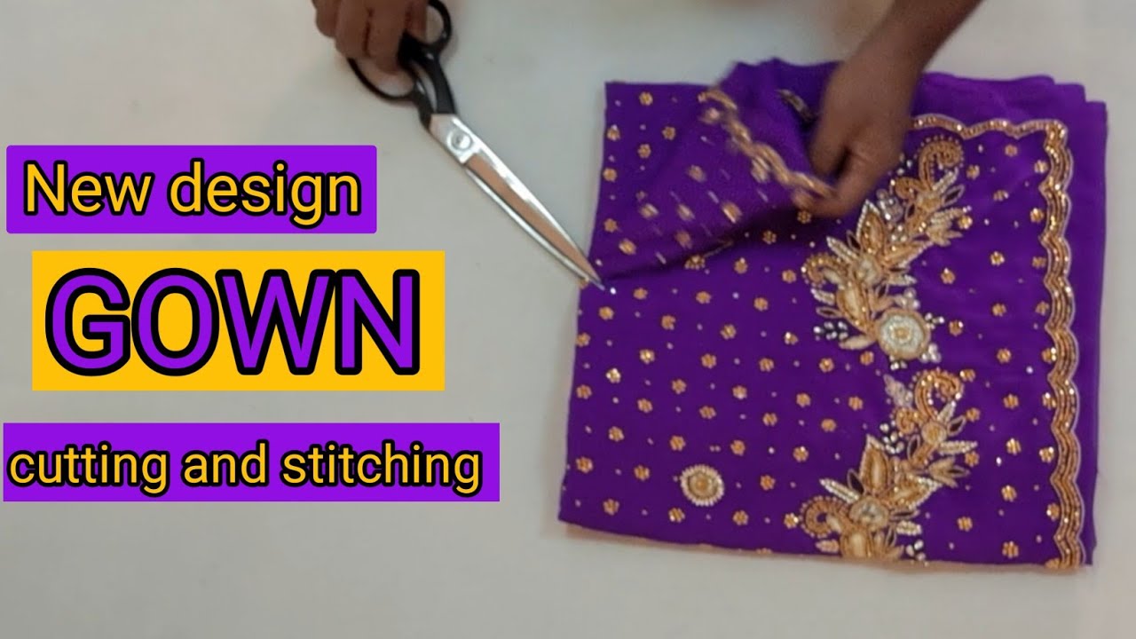 umbrella gown cutting/long frock dress cutting stitching/floor length gown  ki cutting/frock gown cut - YouTube