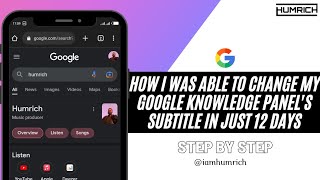How I Was Able To Change My Google Knowledge Panel's Subtitle/Category In Just 12 Days!