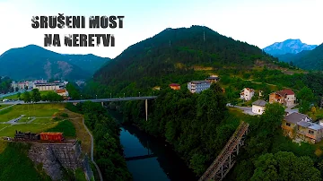 Sruseni most na Neretvi (Jablanica) - Snimci iz zraka - Aerial Footage