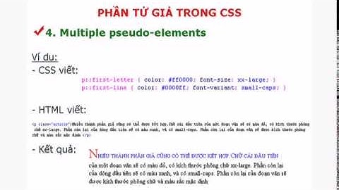 Bài 34 - Phần tử giả (Pseudo-Elements)