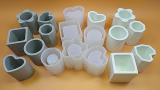 قوالب سيليكون ابداعية للإسمنت - 6 اشكال جديدة   Concrete Molds - Flower Silicone Pot Mold