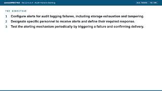 cmmcDIRECTED: AU.L2-3.3.4 Audit Failure Alerting (CMMC walk-through)