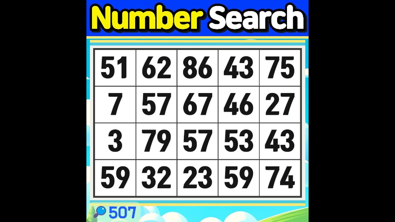 Number Search #507 Brain exercise is now essential.【Match | brain game ...