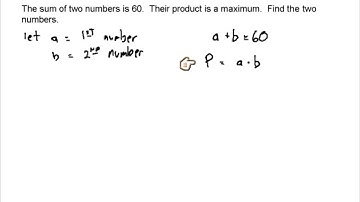 Max/Min Word Problems