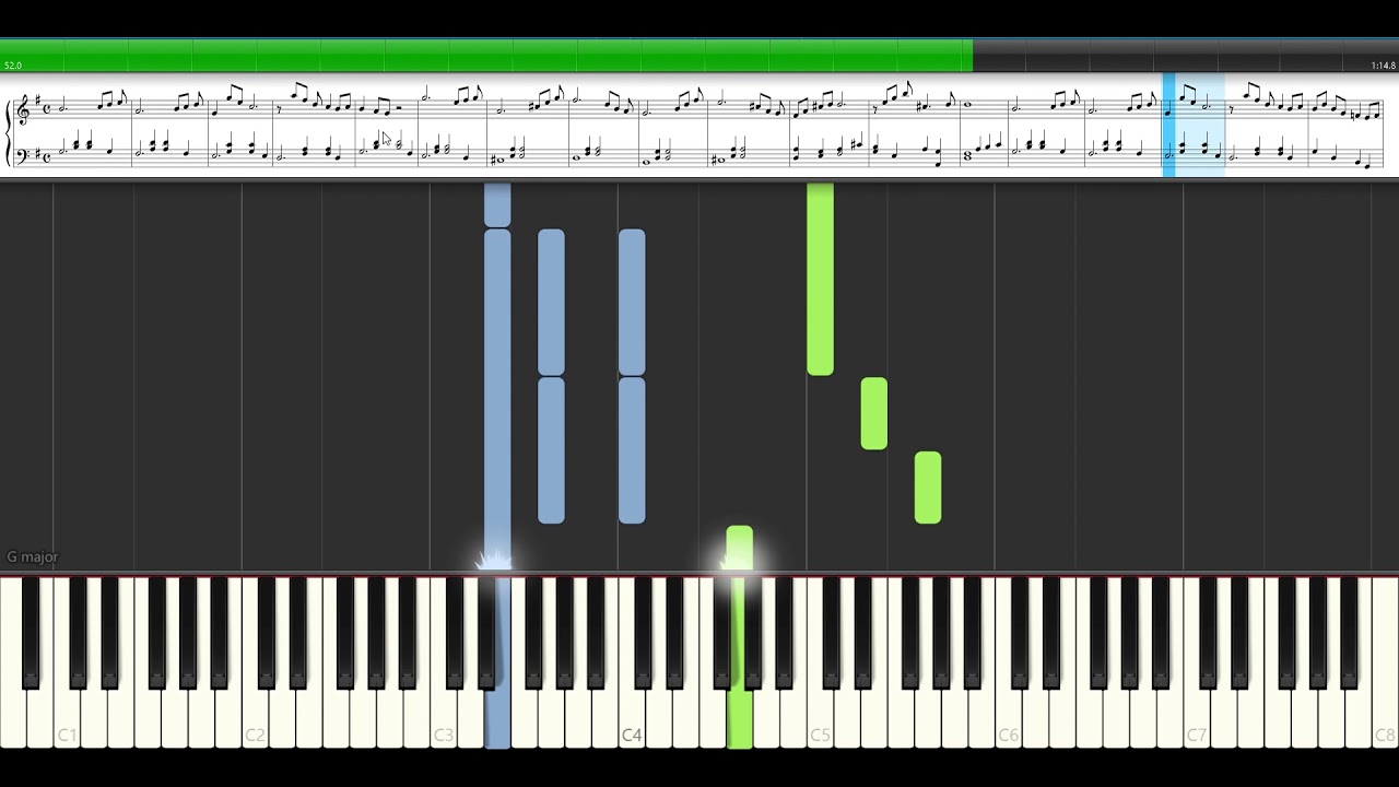 Learn to play the piano song "Bach Arioso" using [Synthesia and Midi]