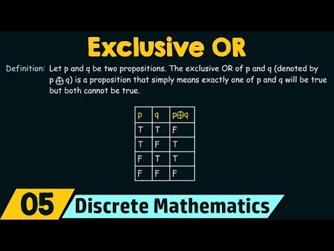 Logical Operators − Exclusive OR