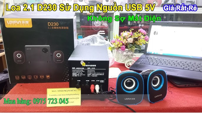 LOA VI TÍNH LOYFUN D230 ÂM THANH 2.1 - SỬ DỤNG NGUỒN USB 5V - YouTube