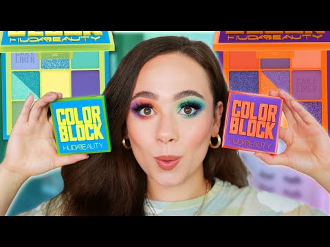 Huda Beauty Color Block Obsessions Eyeshadow And Liner Palette: Purple &  Orange w/ Free gift