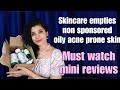 Skincare empties| Best skincare for oily acne prone sensitive skin