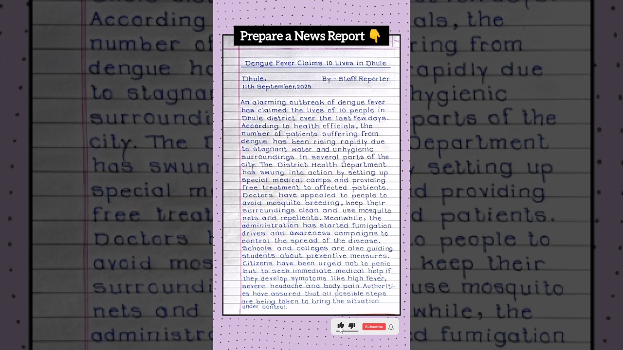 Prepare a news report | News report writing in English | report writing | 