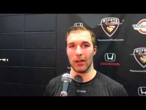 Carter Popoff talks Giants 6-2 WHL win over Americans. - YouTube