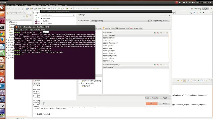 OpenCV Eclipse Ubuntu Linux IDE Setup