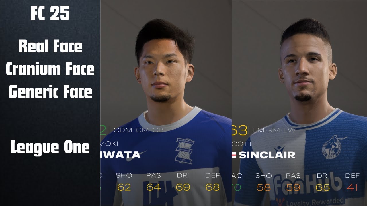 Genrix Face FC 25 | Real Face + Cranium Face + Generic Face All Team EFL League One ...