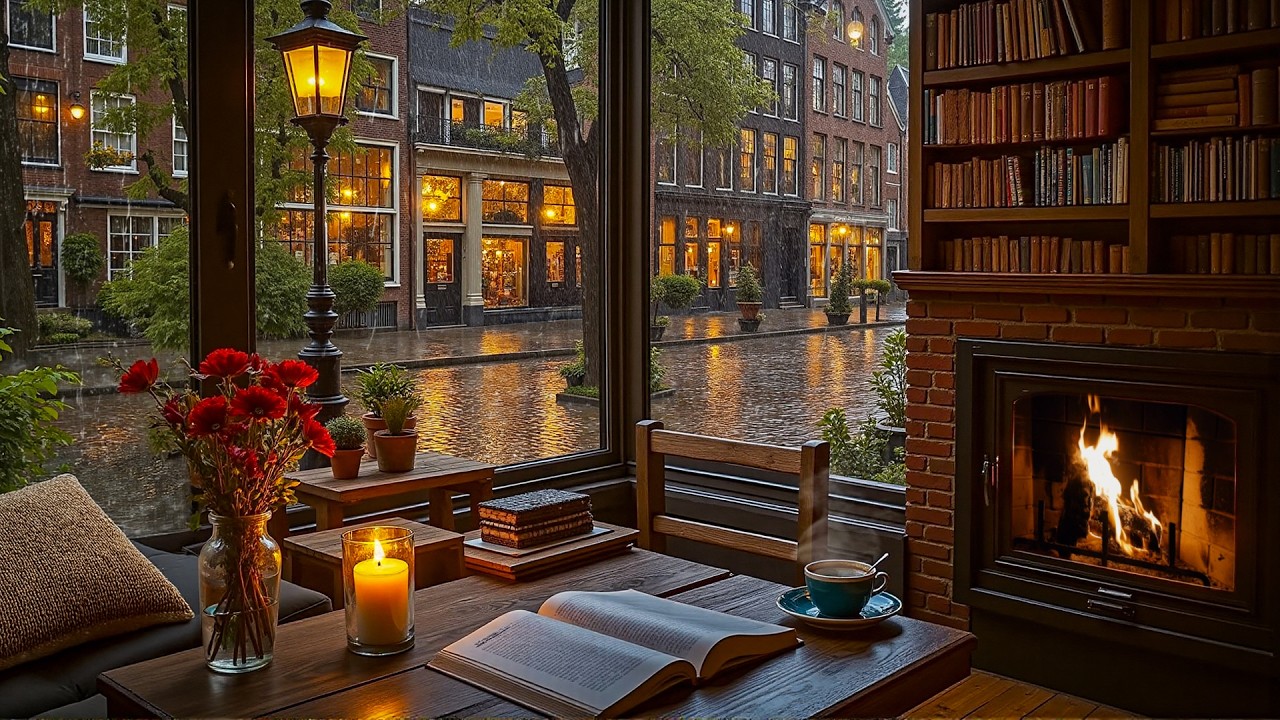 Peaceful Rainy Spring Morning 🌧️ Soft Jazz & Cozy Café Vibes for Productivity