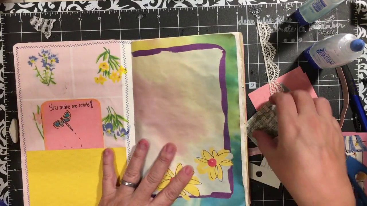 Tutorial Junk Journal June decorating pages dearjuliejulie YouTube