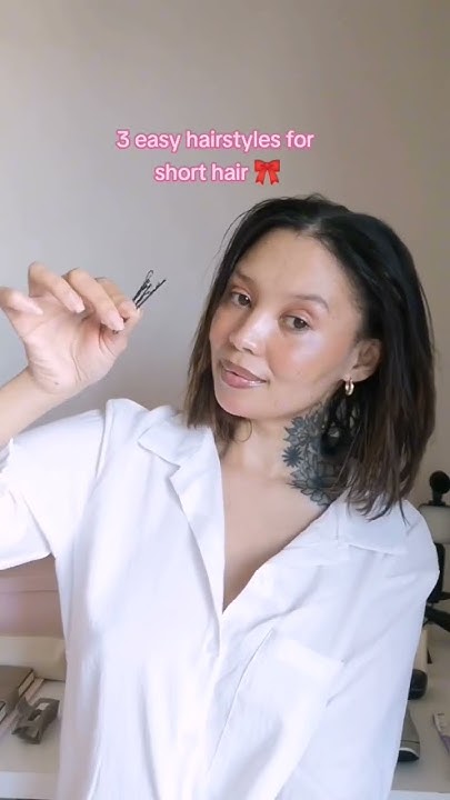 3 easy hairstyles for short hair tutorial. #shorthairstyles #hairstyles ...