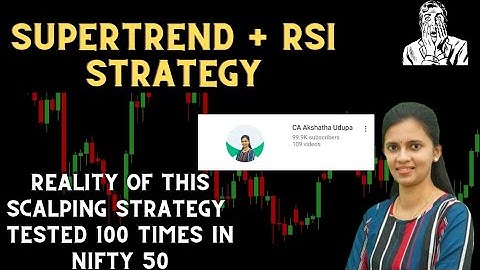 SuperTrend and RSI strategy | 100 times Tested in nifty 50 | Ca akshatha udupa | Stock Setup