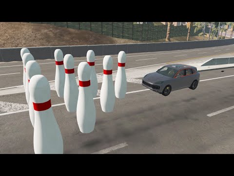 Porsche Cayenne vs BIG BOWLING PIN 😱 BeamNG.Drive