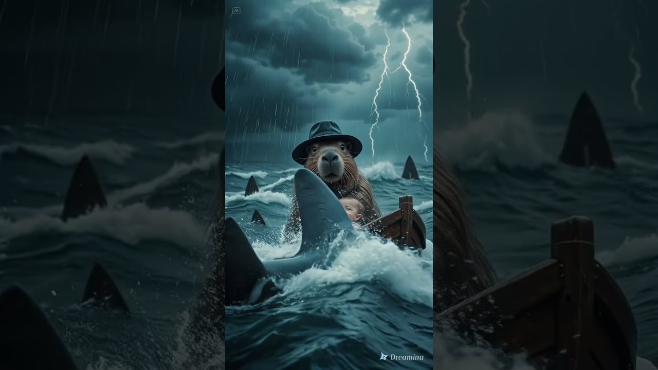 Capybara vs Sharks 🦫⚔️ Baby rescue like never before!  