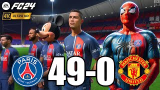 FIFA 23 - RONALDO, MICKEY MOUSE, Spiderman, ALL STARS PLAYS TOGETHER | PSG 49-0 Manchester United