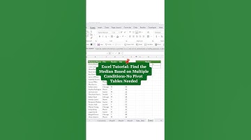 Excel Tutorial: Find the Median Based on Multiple Conditions-No Pivot Tables Needed