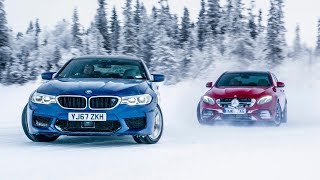 [Top Gear] Drag race! BMW M5 vs Merc-AMG E63 S... on ice