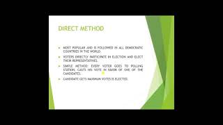 Election and Representation / Electoral Politics / Democracy / National assembly / political science