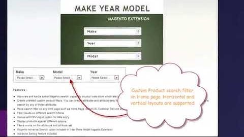 Magento Extension Year Make Model Configuration.
