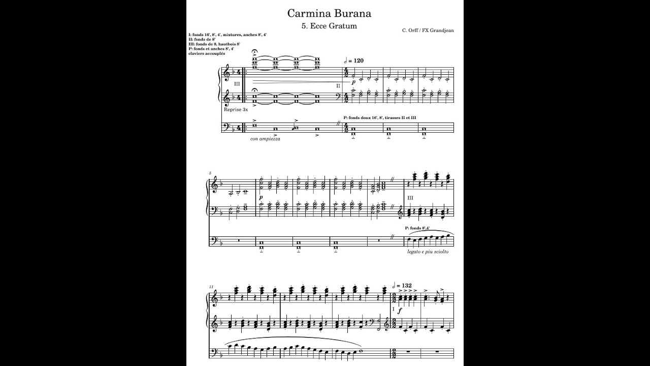 C. Orff - Carmina Burana - 5. Ecce Gratum - Organ (Hauptwerk) C. Orff - Carmina Burana - 5. Ecce Gratum - Organ (Hauptwerk)
