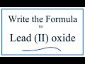 Lead II Oxide and Ionic Compounds