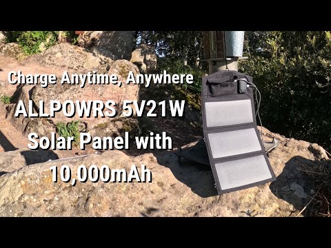 Сонячний зарядний пристрій Allpowers 10W на елементах SunPower (AP-SP5V10W), видео 1