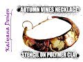 Stencil on polymer clay - autumn vines choker - free DIY polymer clay tutorial 410