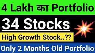 4 Lakh Investment⭐⭐New Portfolio🔥🔥Total 34 Stocks || Live Portfolio Review❤