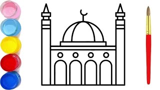 كيفية رسم مسجد خطوة بخطوة / رسم سهل / رسم مسجد سهل / تعليم الرسم للمبتدئين