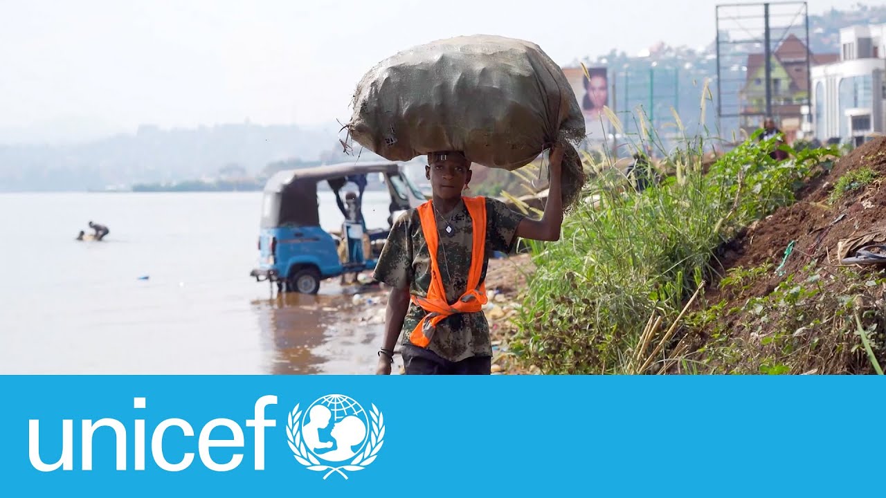 Before school, this young boy collects trash from Lake Kivu | UNICEF