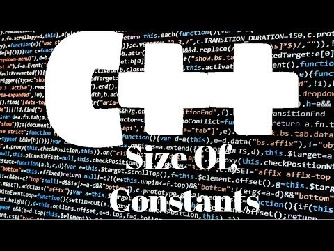 C++ Tutorials | Constant Variables & The Size-of Command
