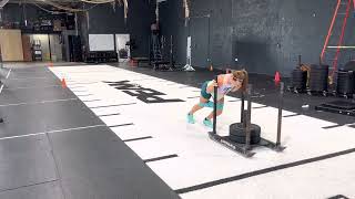 Knees banded sled push